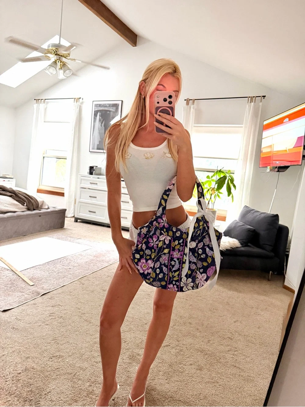 Vera Bradley Floral Nightingale Y2K Cottagecore Coquette Retired Tote Bag